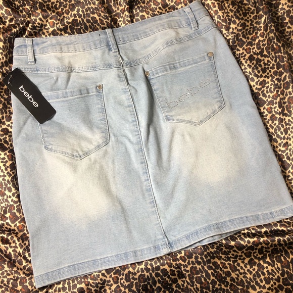 Y2k Style Bebe Rhinestone High Waisted Mini Skirt - Picture 5 of 10